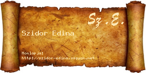 Szidor Edina névjegykártya